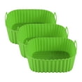 thumbnail image 1 of Bandeja de silicona para freidora de aire con asas, cesta antiadherente para freidora de aire, apta para lavavajillas, sin BPA, para una cocción uniforme y una limpieza fácil., 1 of 8
