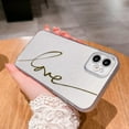 thumbnail image 5 of Compatible with iPhone 11 Case Cute, Glitter Bling Plating Letter Love Pattern Phone Case for iPhone 11 6.1'' Camera Protective Back Cover for Women Girl-Silver, 5 of 12