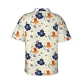 thumbnail image 3 of Daiia Flower Leaves Hawaiian Shirt for Men Gentle Cotton Regular Short Sleeve Casual-X-Large, 3 of 9