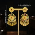thumbnail image 6 of Ziurtnc 1 Pair Women Ear Clips Hollow Out Rhinestone Decor Bohemian Tassel Retro Ethnic Non-piercing Party Performance Dangle Earrings, 6 of 8