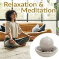 thumbnail image 3 of Sunnydaze Indoor Home Decorative Smooth Glazed Ceramic Orb Tabletop Water Fountain Feature - 7" - White, 3 of 9