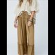 thumbnail image 4 of Pantalones Palazzo Holgados de Playa con Cintura Alta Elástica, Dobladillo con Volantes y Pierna para Mujer Caqui XL, 4 of 7