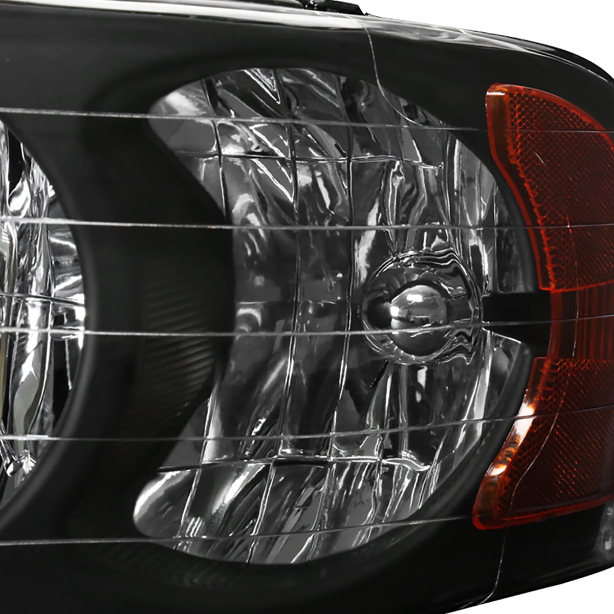 Spec-D Tuning Crystal Black Headlights + 3D Style Tail Lights for 2002-2005 Dodge Ram 1500 2003-2005 2500 3500 Left + Right Pair