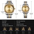 thumbnail image 3 of WLISTH S938 Reloj clásico para parejas con correa de acero Elegante reloj de pulsera de cu Abanopi Mirar, 3 of 5