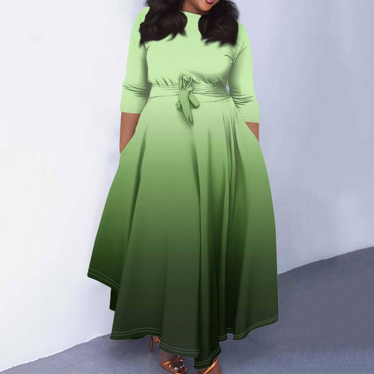 LISTHA Women's Wrap Crew Neck Plus Size Maxi Dresses 3/4 Sleeves Chain Floral Printed Swing Dress with Belt Green 5XL - Walmart.com LISTHA Women's Wrap Crew Neck Plus Size Maxi Dresses 3/4 Sleeves Chain Floral Printed Swing Dress with Belt Green 5XL - Walmart.com