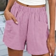 thumbnail image 2 of JFGHDG Women Lightweight Baggy Knee Length Basketball Biker Trouser Hiking Running Sweat Shorts, Pink XL, 2 of 4