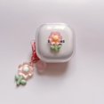 thumbnail image 2 of for Samsung Galaxy Buds Live/Buds pro/Buds 2/Buds 2 pro/Buds FE,Cute Cartoon DIY Pattern Design Transparent Earphone Case with Keychain (Flower), 2 of 8