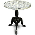 thumbnail image 1 of Steve Silver Silva 24" Table de Fin d'Accent en Métal Noir Rond avec Dessus en Os Sculpté, 1 of 3
