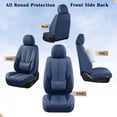 thumbnail image 4 of Coverado Blue Front Car Seat Covers, Stylish Waterproof Premium Leather Automotive Seat Protectors, Airbag Compatible Auto Interior Accessories Universal Fit for Most Cars SUV Pick-up Trucks, 4 of 5