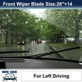 thumbnail image 2 of Unique Bargains 1 Set Black Vehicle Front Windshield Wiper Blades 26"+14" for Buick Encore 2013-2020, 2 of 7