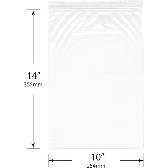 100 PCS 10"x14" Clear Reclosable Plastic 2-Mil Ziplock Bags Poly Jewelry Storage Zipper Baggies
