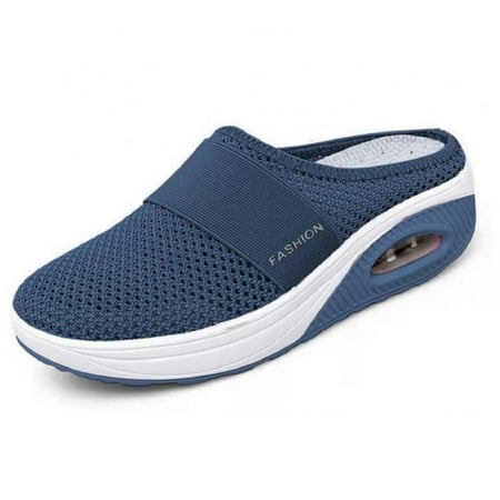 

Womens Dark Blue Slip On Sneakers Casual Shoes Flats Comfort Sneakers