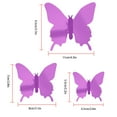 thumbnail image 4 of Insect Stickers Decorative Mirror Decals Plastic 3D Wall Stickers for Home Office, Purple, 12pcs, 4 of 8