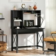 thumbnail image 2 of HOMCOM Computer Desk with Storage, Study Table with Hutch, Shelves, Black, 2 of 10