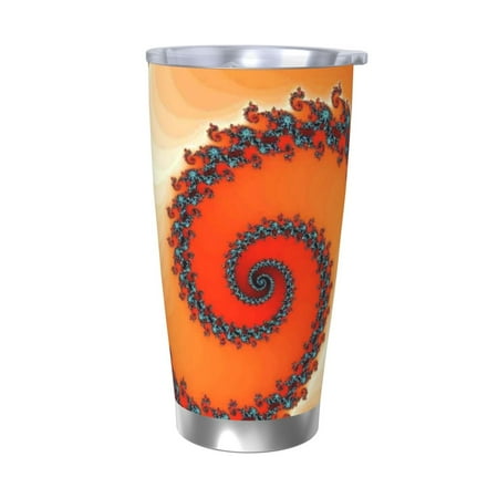 

Ocsxa Orange Rotating Pattern 20oz Travel Coffee Mug with Flip Lid Stainless Steel Insulated Insulated Coffee Mug Thermal Cup with Splash Proof Sliding Lid-Without Straw