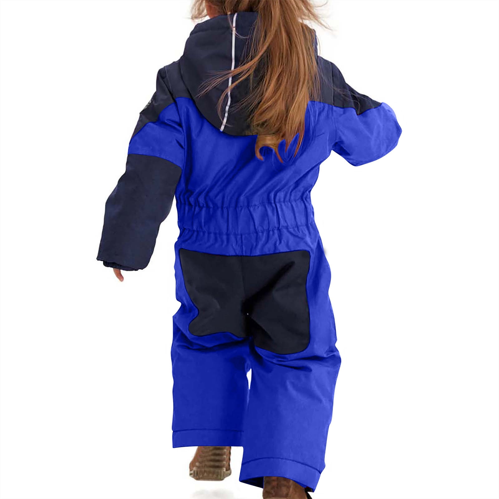 FNFYFH Girls Boys One Piece Snowsuit Waterproof Windproof Ski Snow Hooded Coveralls Winter Outdoor Jumpsuits