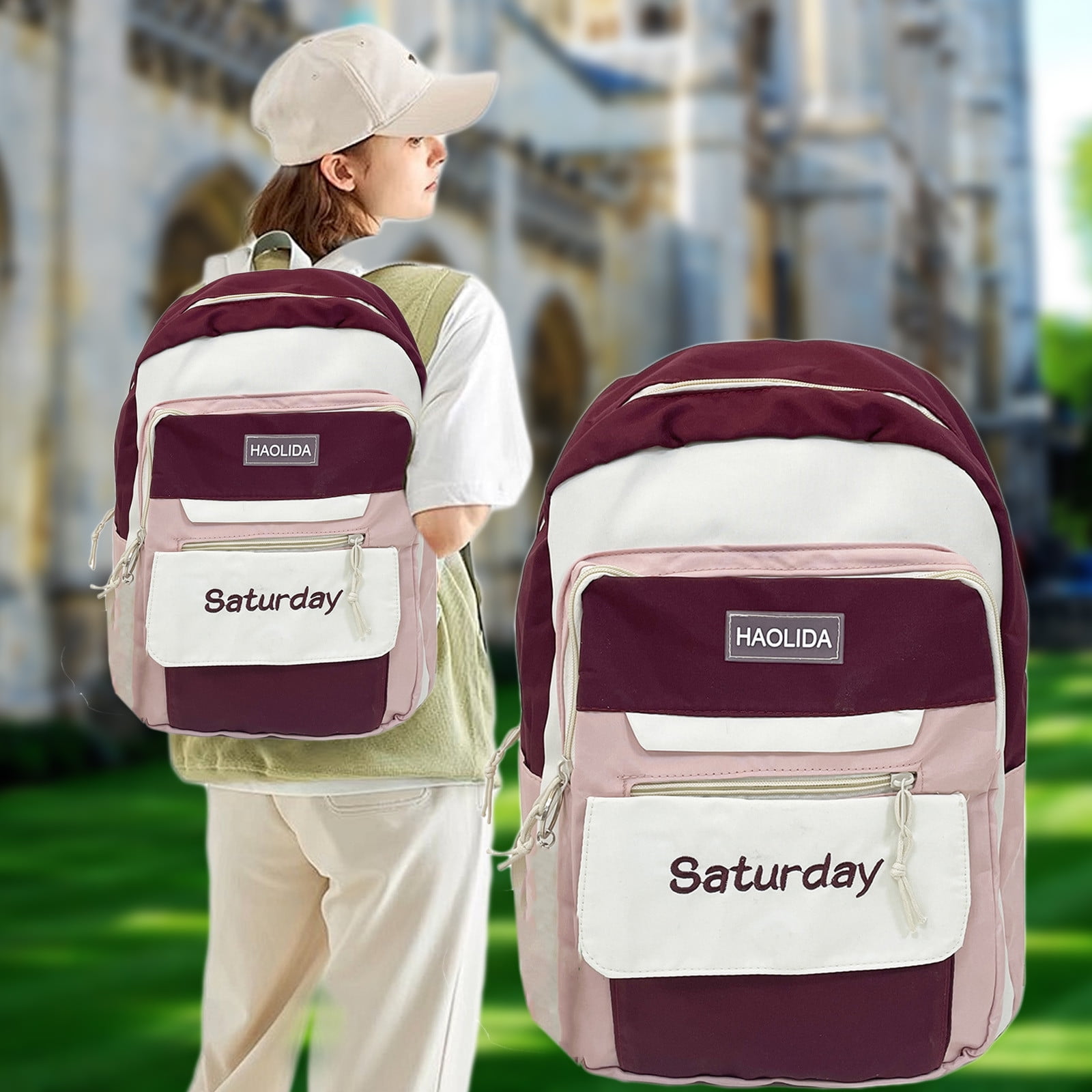 Teen Backpack For School Color Blocking Sports Kids Backpack For Teens ...