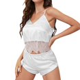 thumbnail image 1 of Gibobby Pijama algodón mujer Conjuntos de camisón de encaje para mujer, lencería de satén, camisón Sexy, conjuntos de dormir, conjuntos de pijama Sexy(Blanco,CH), 1 of 5