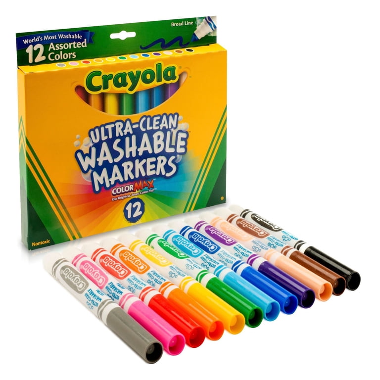 Crayola Ultra-Clean Washable Markers, Fine Point, 12-Pack photo 1
