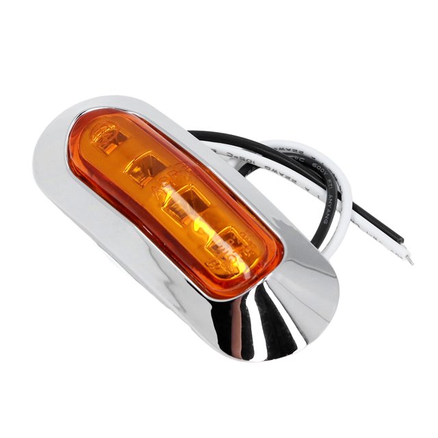 LED Warning Light, 5PCS DC10-30V 4LED Marker Lights 2 Wires Connection PC Plastic Mirror IP67 Waterproof Cover Multipurpose for Marine Devices Yellow,Red,Yellow Red