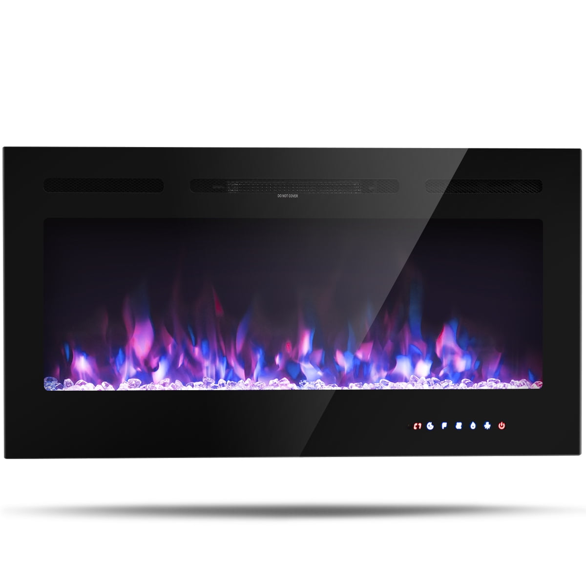 Topbuy 36 Recessed Electric Fireplace Wall Mounted Heater w/Remote Control  750W/1500W mode Adjustable Flame | Walmart Canada