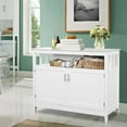 thumbnail image 3 of Costway Modern Kitchen Storage Cabinet Buffet Server Table 36" Sideboard Dining Wood White, 3 of 7
