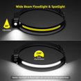 thumbnail image 2 of Lepro LED Headlamp Rechargeable - Super Bright Head lamp with Motion Sensor, 230° Wide Beam & Adjustable Spotlight, Waterproof Headlight for Camping, Hiking, Running, Hurricane, Power Outrage, 2 Pack, 2 of 9