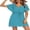 Dark Peacock Blue, variant on Women's Cover Up Short Sleeve Beachwear Coverups Loose V-Neck Bikini Beach Tunic Top