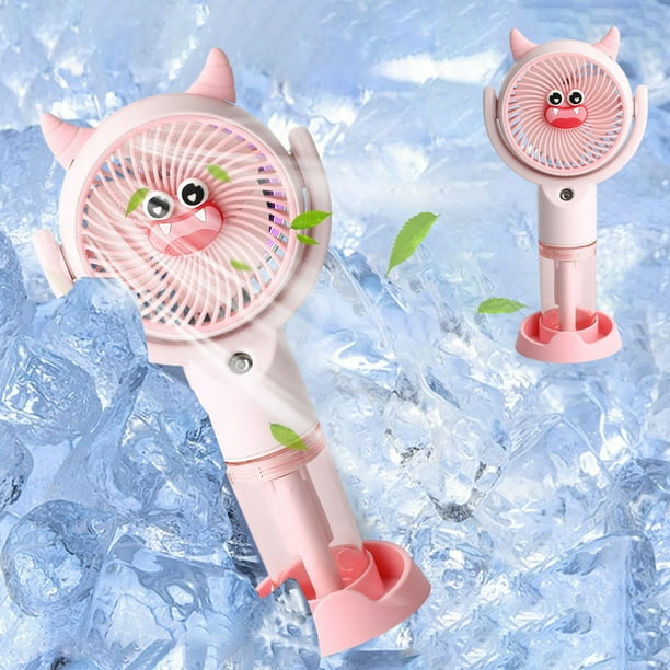 Fiudx Mini Ventilador Recargable Por Usb, Velocidad Ajustable, Portátil, Multifunción, para Uso En Oficina y Hogar, Tamaño Compacto (20 X 10 X 4,5 Cm), 3 Colores