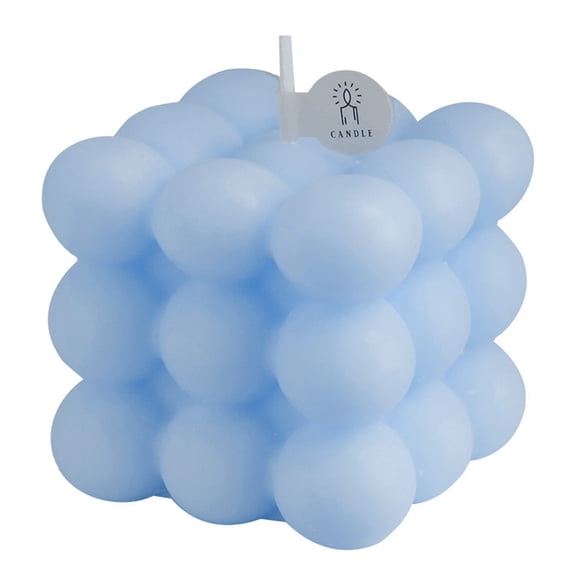 Acahhotxx Bubble Candle, Scented Cube Candle Candle Home Decorative Big Cube Bubble for and Birthday Gifts - Blue