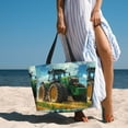 thumbnail image 6 of Naloa Green Tractor Field Large Capacity Beach Bag, Waterproof Sandproof Beach Swim Pool Bag Tote Bag for Women, 6 of 7