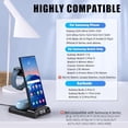 thumbnail image 2 of Wireless Charger for Samsung Charging Station, 3 in 1 Android Phone Wireless Charger for Samsung Galaxy S24 Ultra/S23 Ultra/Z Flip 6/Fold 6/Buds, Charger for Galaxy Watch Ultra/7/6/5/4/3 (Black), 2 of 5