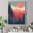 thumbnail image 4 of Toile Murale Rétro de Cerf de Forêt 15,75 X 11,81 Pouces, 4 of 8