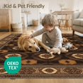 thumbnail image 4 of ODIKA 9'x12' Washable Area Rug Throw Layout Tone Geometric Featuring Symmetrical Door Large for Dining Room, Basement, Office, Non-Slip Chair-Friendly, 4 of 7