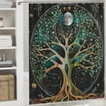 thumbnail image 6 of Orinice Tree of Life Moon Phases Organic Bathroom Decor Set with Hooks - Colorful Luxurious Graphic Print Polyester Fabric Fashion Shower Curtain for Bathroom Decoration - 100% Polyester, 6 of 7