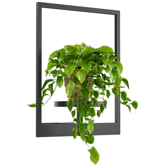 Aromei Picture Frame Window Plant Shelves for Indoor Plants, Art Wall Planter Plant Holder for Home Decor Display Stand for Living Room Balcony Garden Patio, Black