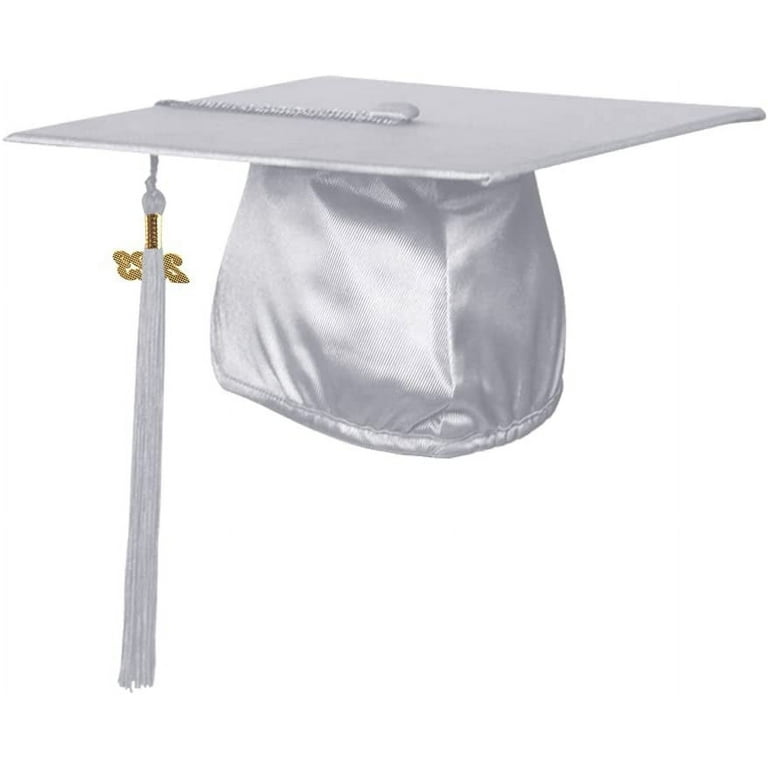 Shiny Silver High School Cap & Tassel - Graduation Caps