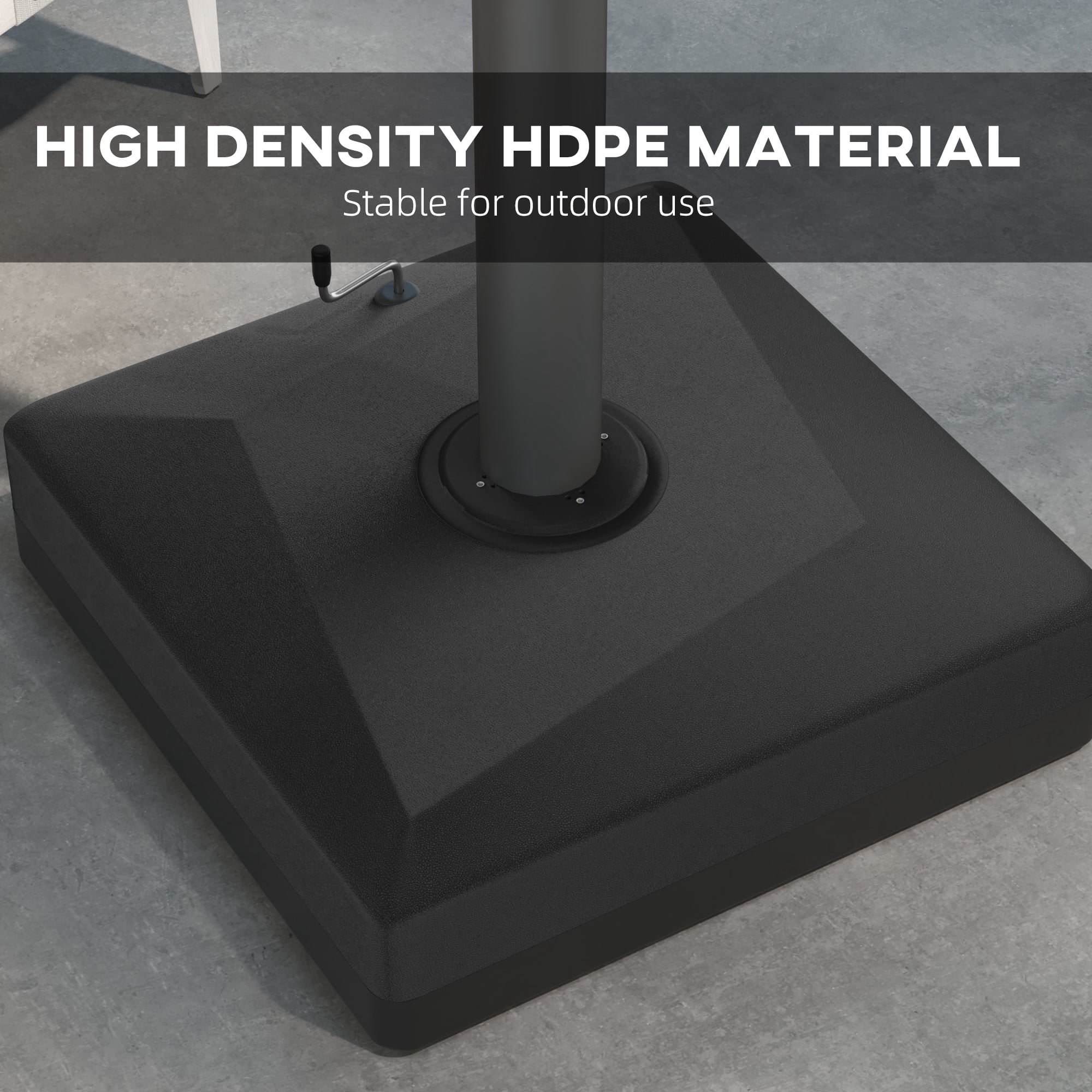 Outsunny 84D-110V02 Cantilever Umbrella Base, Fillable w/ Wheel