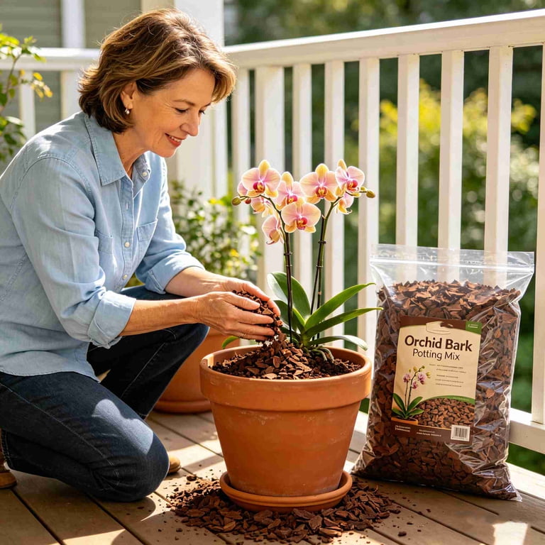 10.5oz/300g Orchid Bark Planting Soil, 9-12mm Orchid Potting Mix