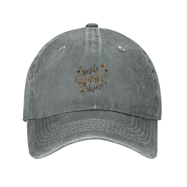 ZICANCN Casquette de Baseball Réglable Femmes, Golden Star Pattern Chapeaux pour Hommes Adulte Lavé Coton Denim Mode Baseball Caps, Gris