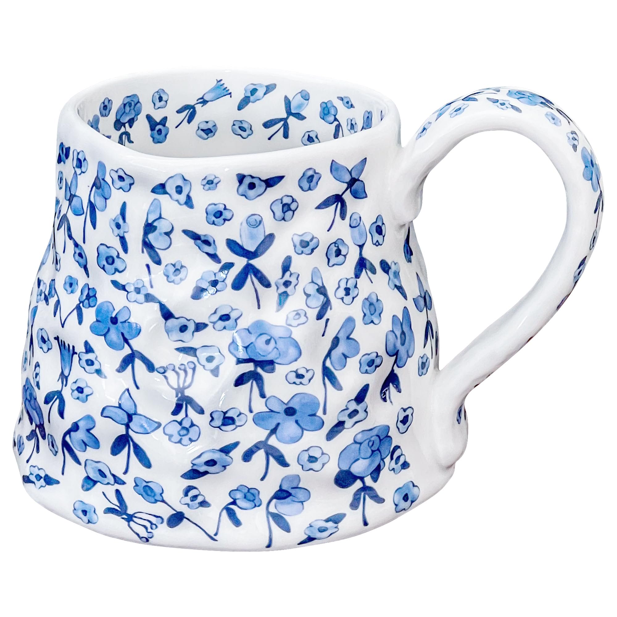 Ceramic Coffee Mug, 20oz Large Mugs with Big Handle, Cute Floral Cup for Latte, Tea, Cocoa, Porcelain Big Tea Cups for Women Mother, Dishwasher and Microwave Safe