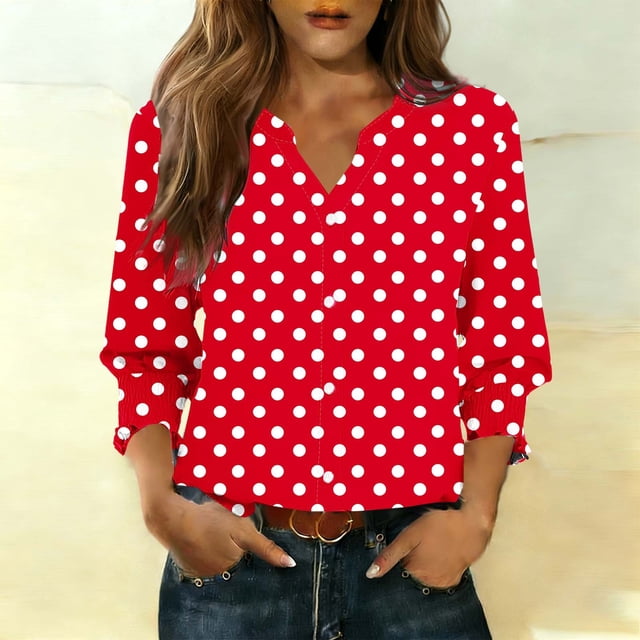TaTaai Women's Fashion Spring And Summer Button Up Cardigan 3/4 Quarter Sleeve Jacket V-neck Top/shirt Gift
