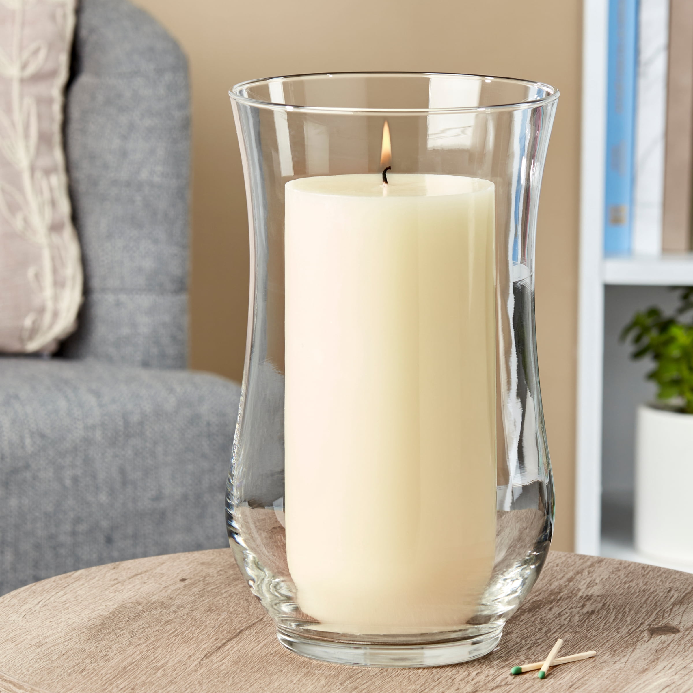 Mainstays Unscented Pillar Candle, 4 in x 8 in, Ivory