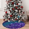 thumbnail image 5 of Picia Purple and Green Glitter Print Christmas Tree Skirt , Christmas Tree Skirt Ornaments for Merry Christmas Holiday Party Decorations Indoor Outdoor-30", 5 of 7