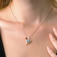 thumbnail image 4 of Gem Stone King 18K Rose Gold Plated Silver Blue Apatite Heart Shape Pendant Necklace for Women (0.94 Cttw, Round 6MM, Gemstone Birthstone, with 18 inch Chain), 4 of 6