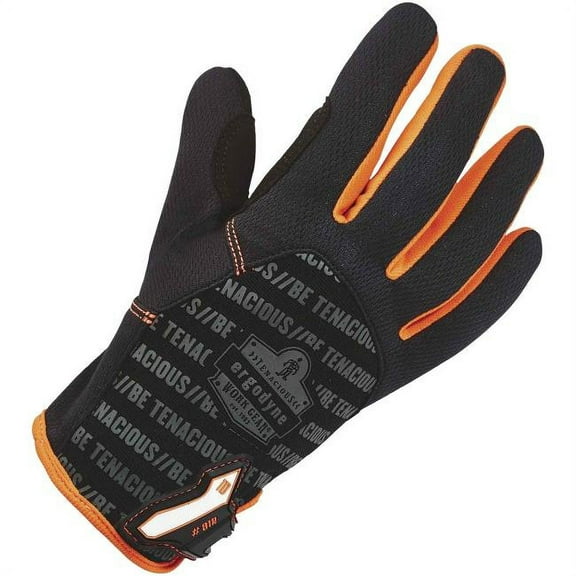 Ergodyne  10 in. Standard Large Utility Gloves - Synthetic Leather Palm & Poly, 812 - Black & Gray