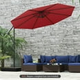 thumbnail image 4 of Yardi Yarda 10 Feet Offset Hanging Umbrella, Shade with Base and Infinite Tilt for Outdoor as Yard, Wine, 4 of 12