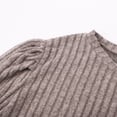 thumbnail image 7 of Women's Crewneck Long Sleeve Knit Shirts Solid Basic Casual Tops Lightweight Stretch Ribbed Pullover Sweater, 7 of 7