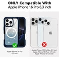 thumbnail image 6 of Rancase for iPhone 16 Pro Case,Compatible with Magsafe[Built-in 9H Tempered Glass Screen Protector & Camera Lens Protector] Full Body Shockproof Protective Phone Case for iPhone 16 Pro,Deep Blue, 6 of 7