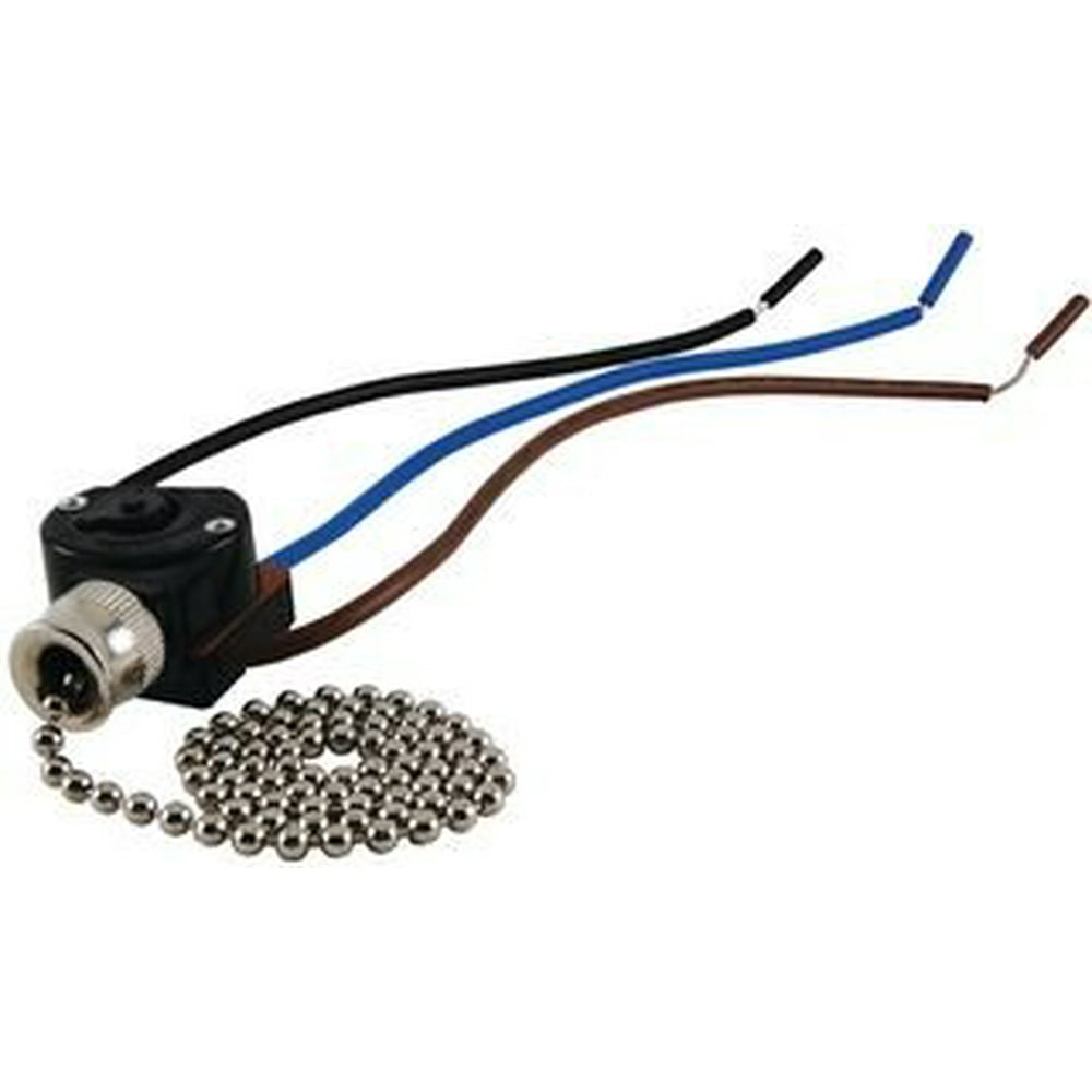 NTE Electronics 54540 Pull Chain Switch with Rope Cord, Single Pole